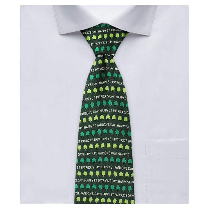 St. Patrick's Day Shamrocks Clip-On Tie