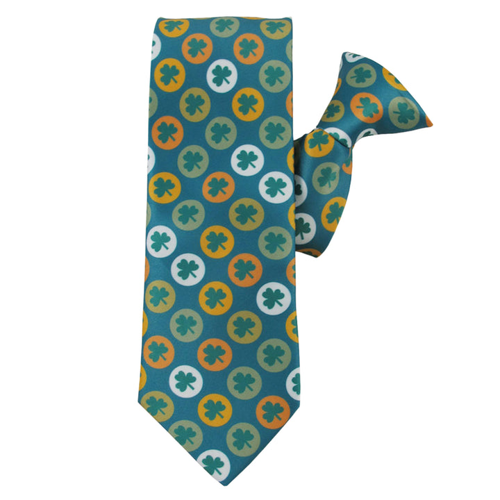 St. Patrick's Shamrock Circles Clip-On Tie