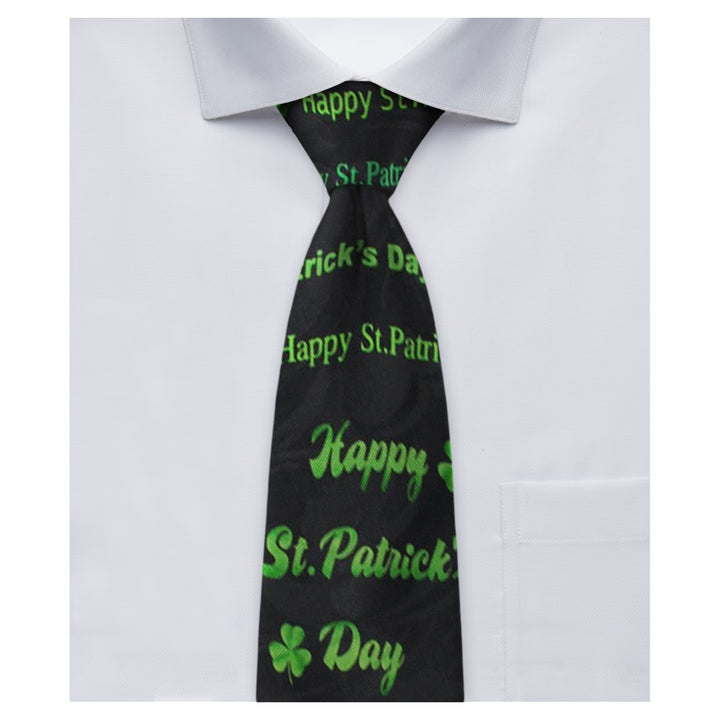 St. Patrick's Shamrocks Tie - Black