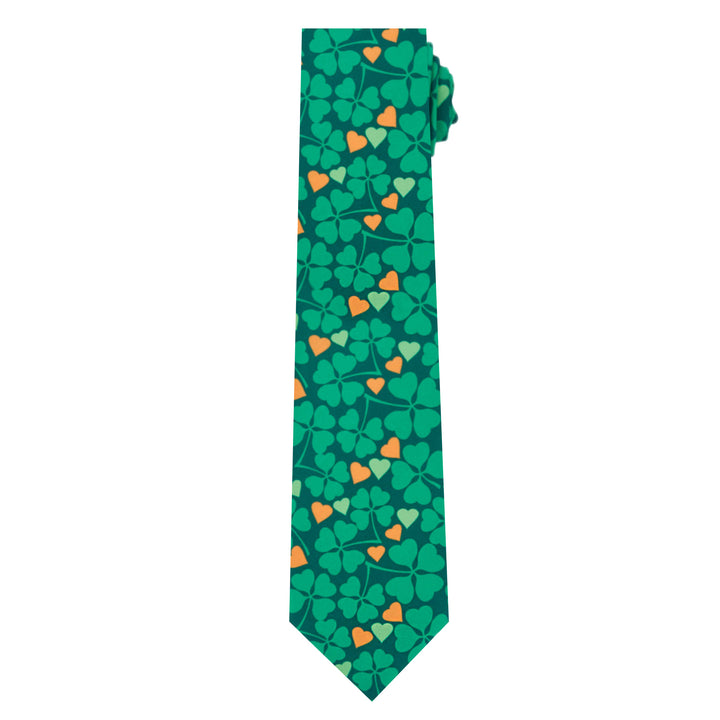 St. Patrick's Four-Leaf Clover Hearts Tie