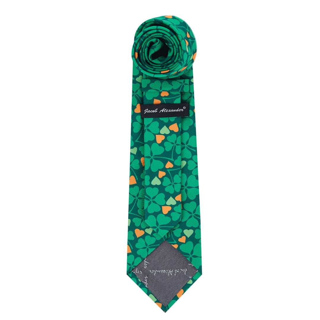 St. Patrick's Four-Leaf Clover Hearts Tie