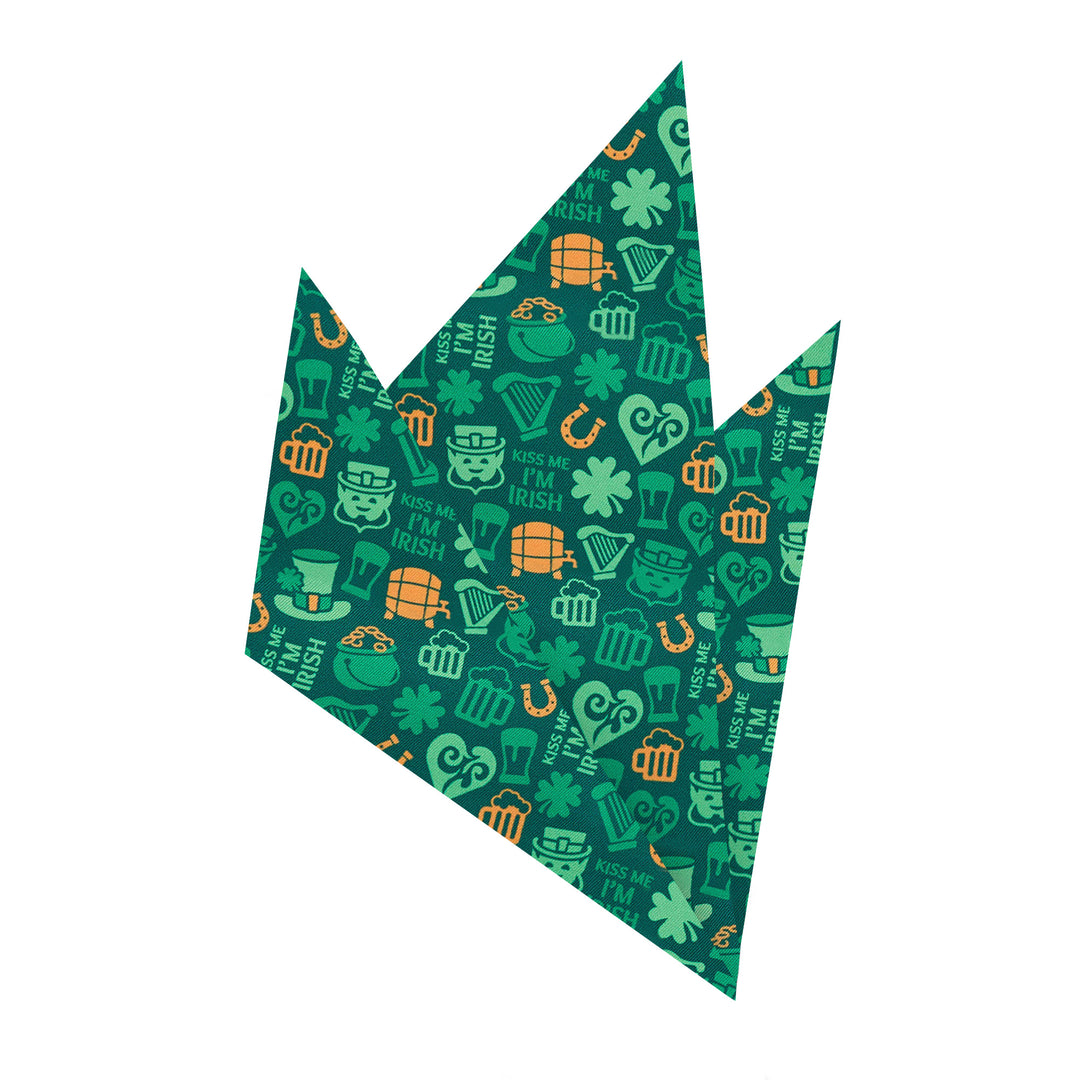 St. Patrick's Kiss Me I'm Irish Lucky Symbols Pocket Square