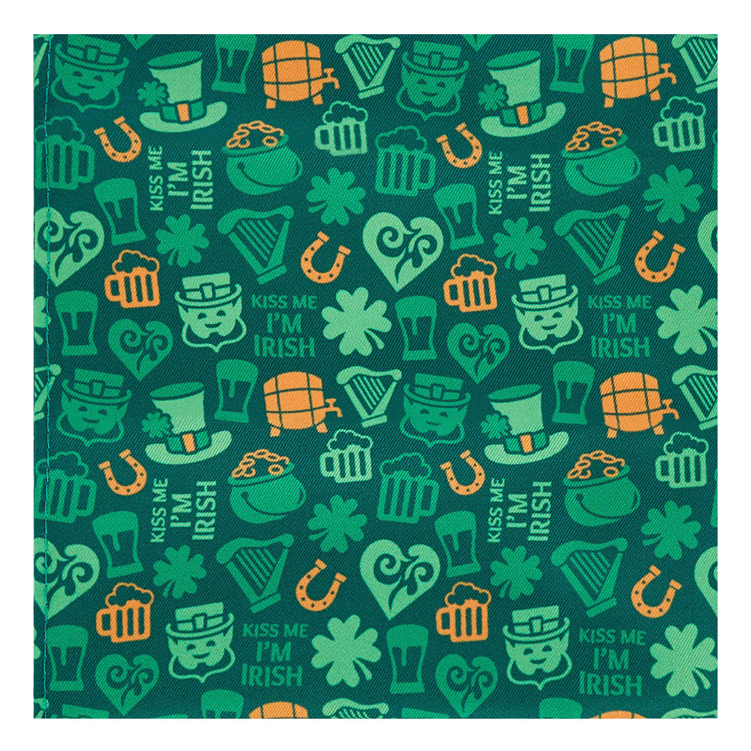 St. Patrick's Kiss Me I'm Irish Lucky Symbols Pocket Square