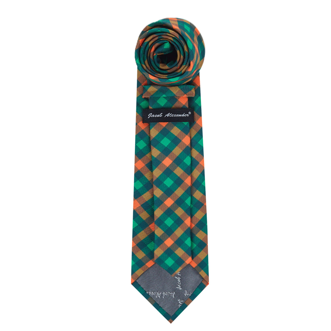 St. Patrick's Diagonal Checkered Plaid Extra Long Tie