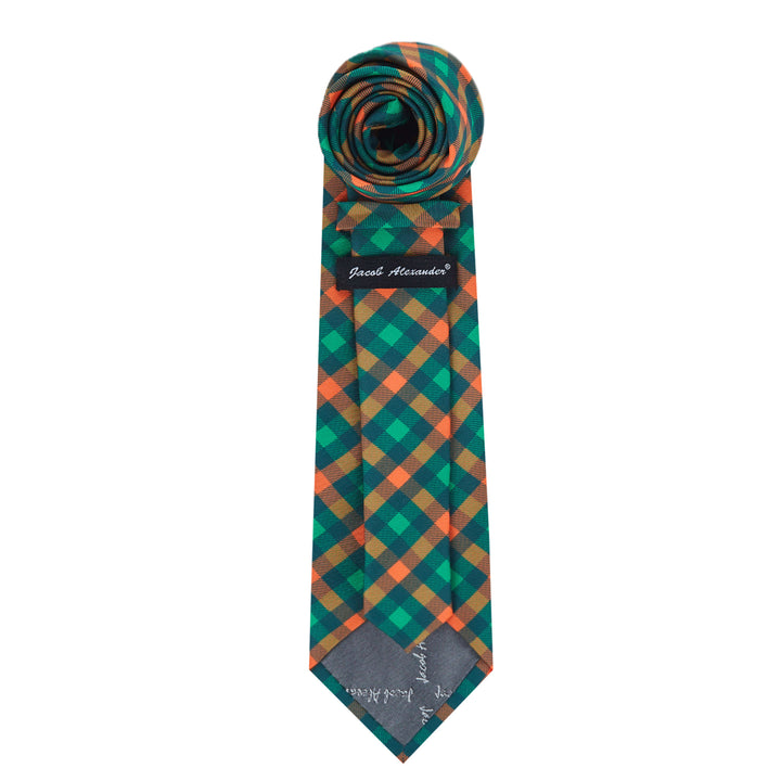 St. Patrick's Diagonal Checkered Plaid Extra Long Tie