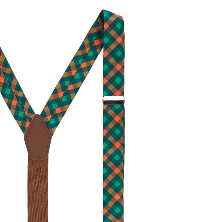 St. Patrick's Diagonal Checkered Plaid Suspenders