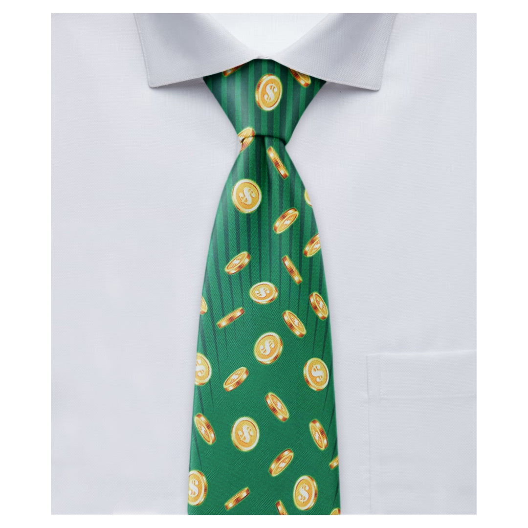St. Patrick's Golden Coins Leprechaun Hat Zipper Tie