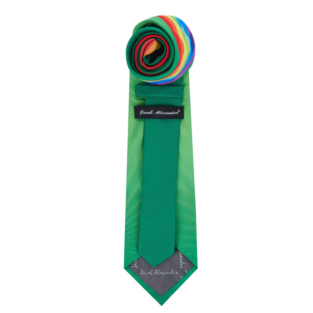 St. Patrick's Colorful Rainbow with Four-Leaf Clover Extra Long Tie