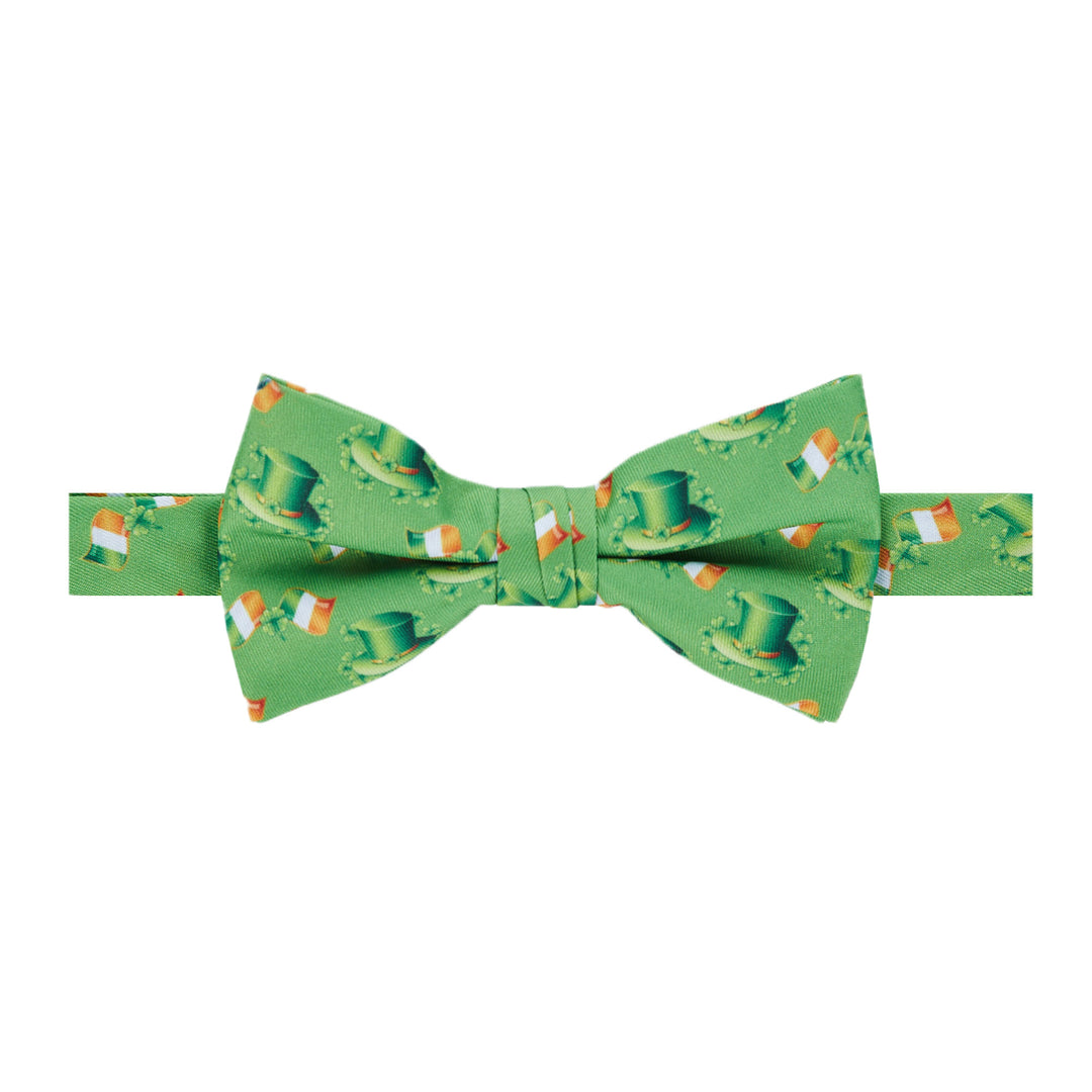 St. Patrick's Day Leprechaun Hat Ireland Flag Diagonal Banded Bow Tie