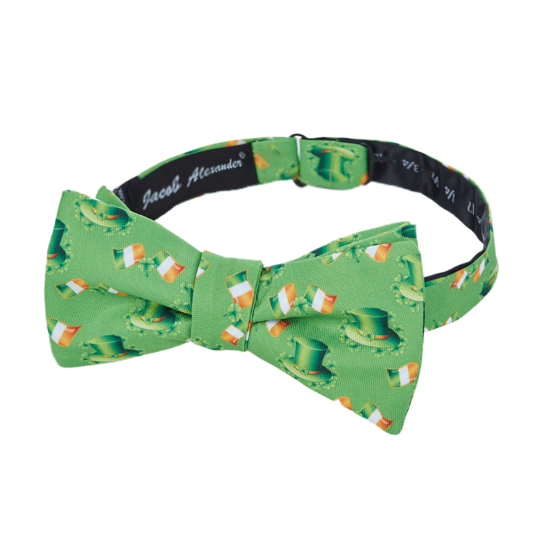 St. Patrick's Day Leprechaun Hat Ireland Flag Diagonal Self-Tie Bow Tie