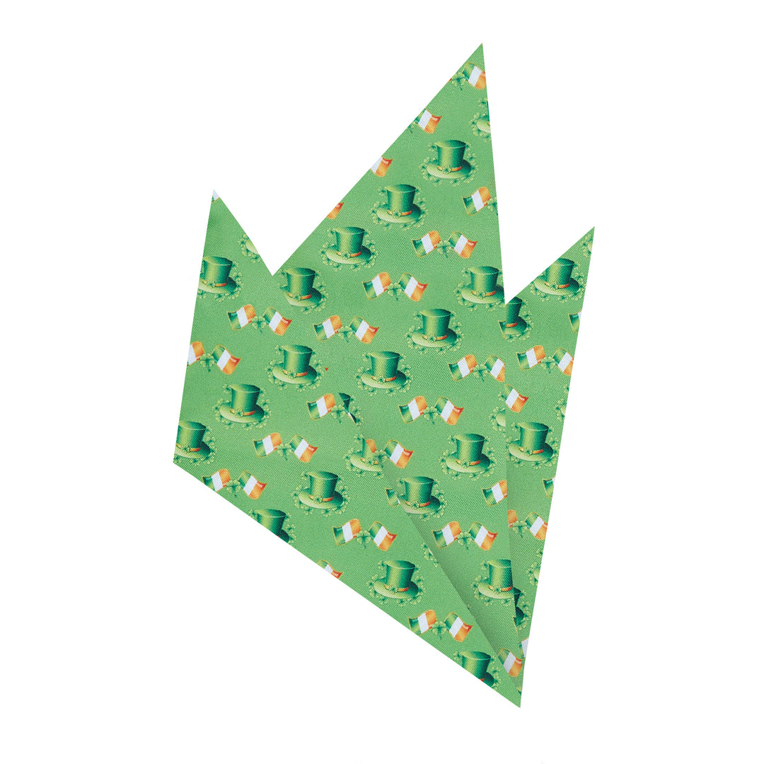 St. Patrick's Day Leprechaun Hat Ireland Flag Diagonal Pocket Square