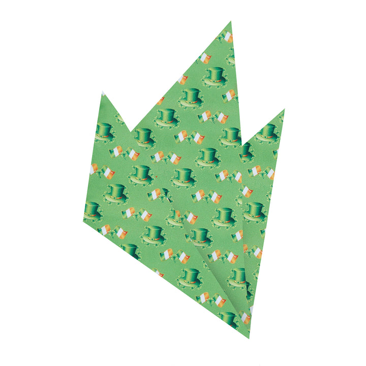 St. Patrick's Day Leprechaun Hat Ireland Flag Diagonal Pocket Square