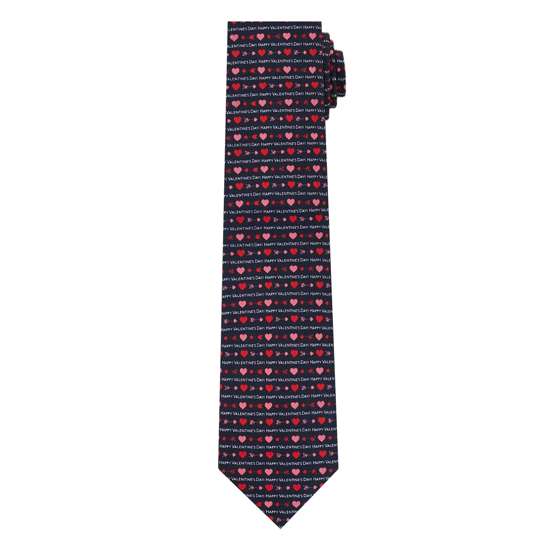 Valentine's Hearts and Love Arrows Extra Long Tie