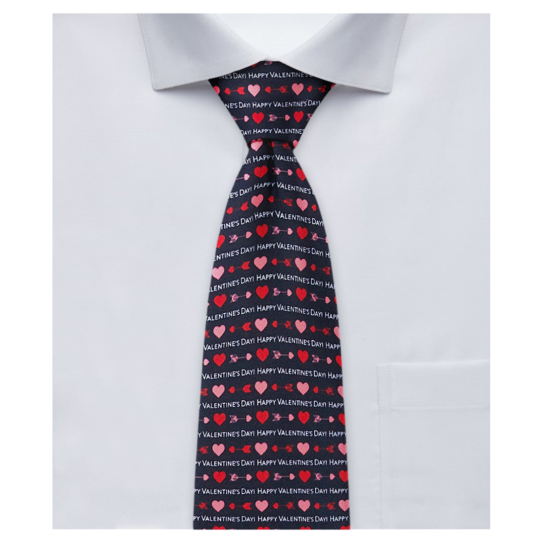 Valentine's Hearts and Love Arrows Extra Long Tie