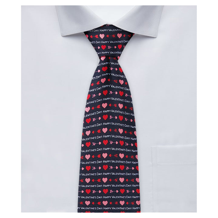 Valentine's Hearts and Love Arrows Extra Long Tie