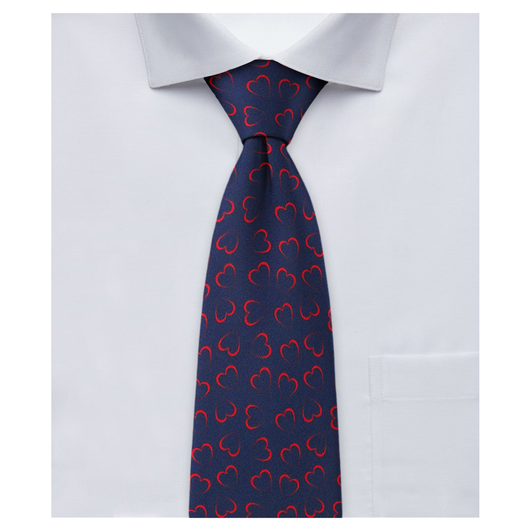 Valentine's Heart Outline Extra Long Tie