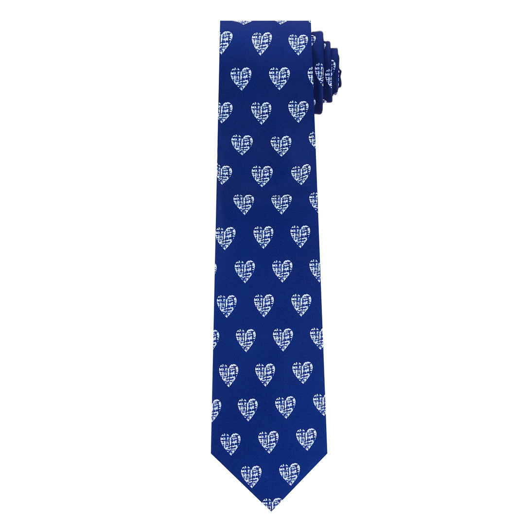 Valentine's White Hearts Tie