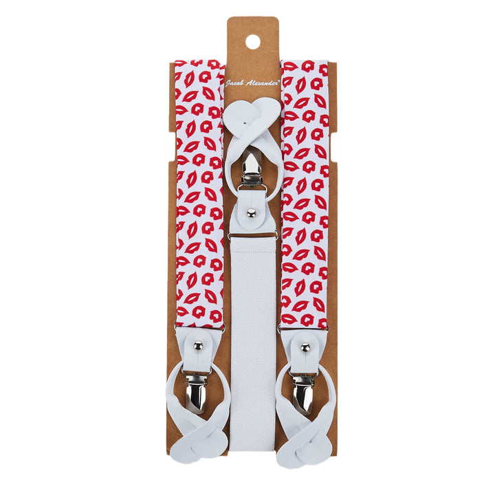 Valentine's Day Red Lips Kisses Suspenders