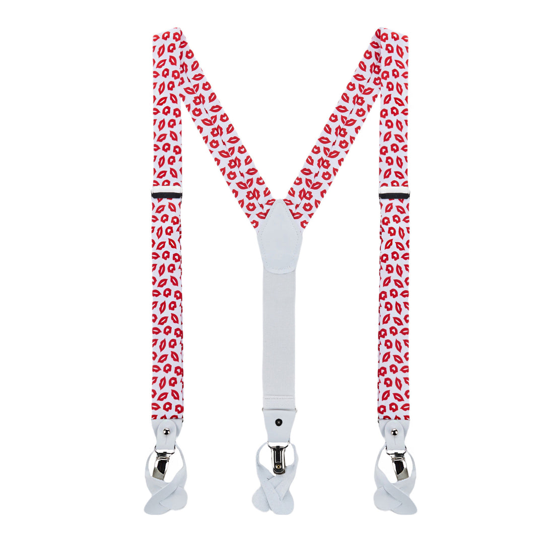 Valentine's Day Red Lips Kisses Suspenders