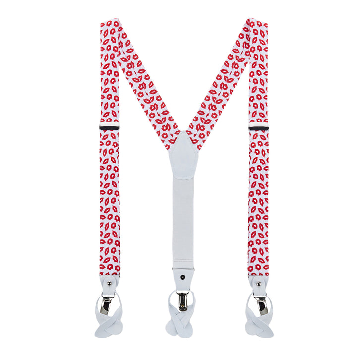 Valentine's Day Red Lips Kisses Suspenders