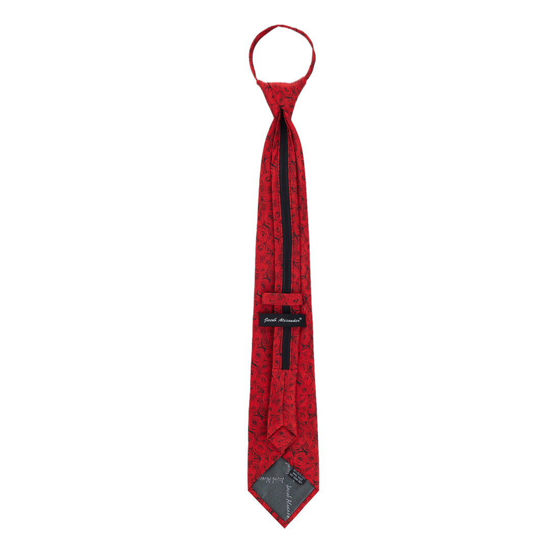 Valentine's Red Roses Zipper Tie