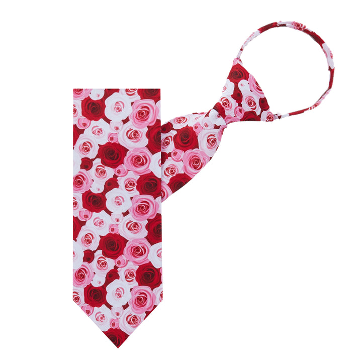 Valentine's Assorted Roses Zipper Tie