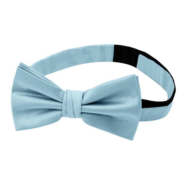 Silk Blend Solid Banded Bow Tie - Sky Blue