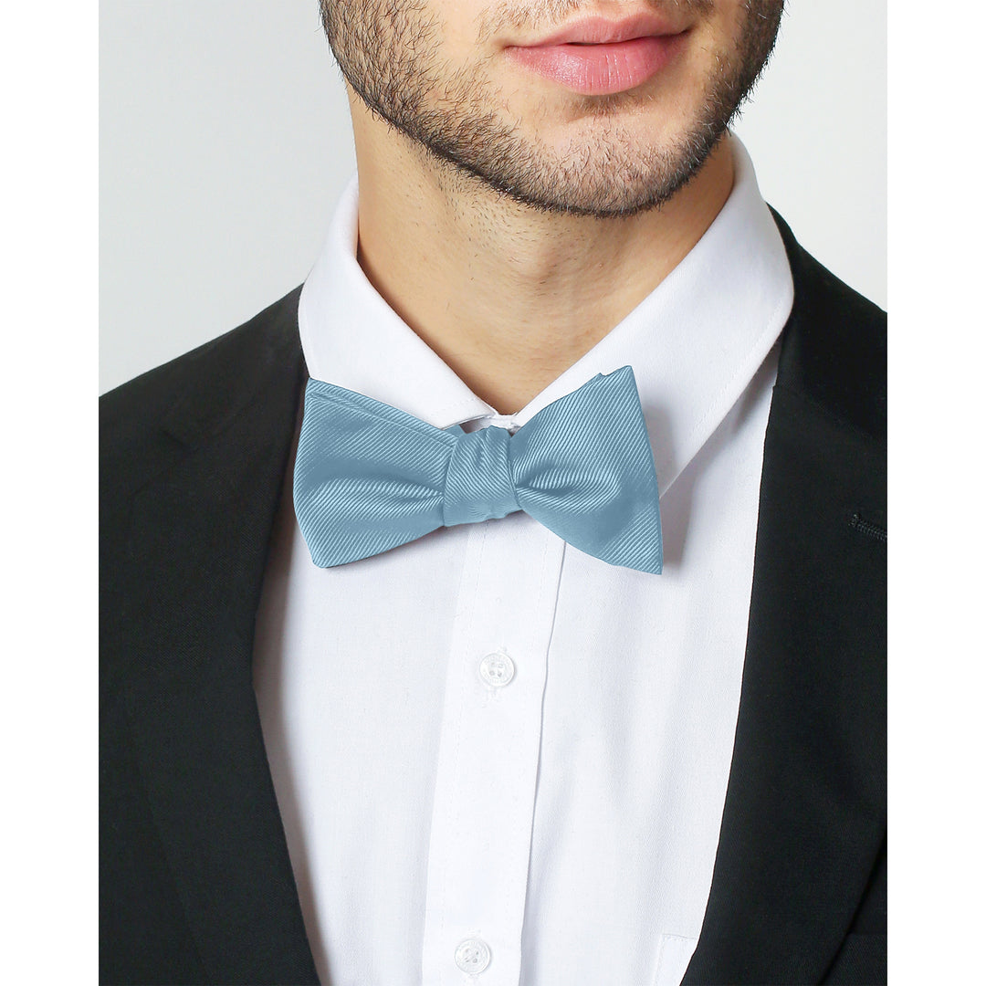 Silk Blend Solid Self-Tie Bow Tie - Sky Blue