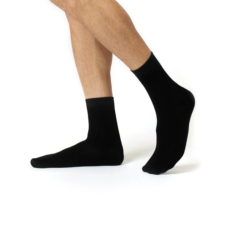 Solid Black Crew Socks