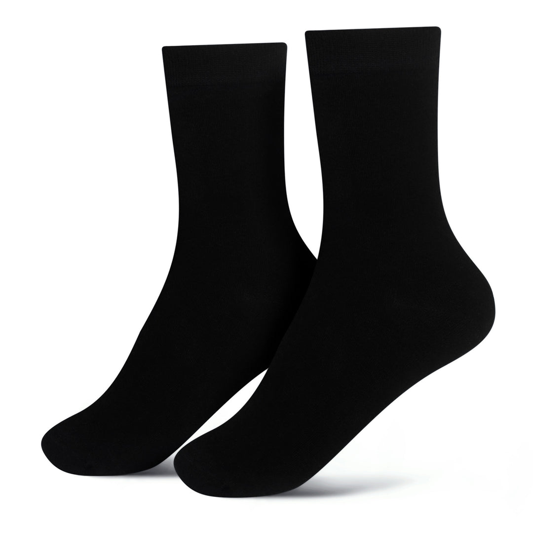 Solid Black Crew Socks