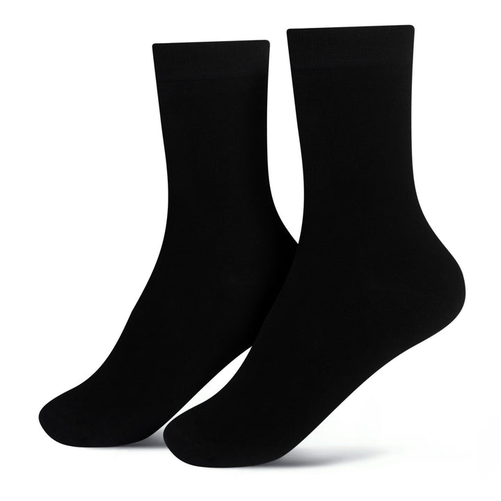 Solid Black Crew Socks