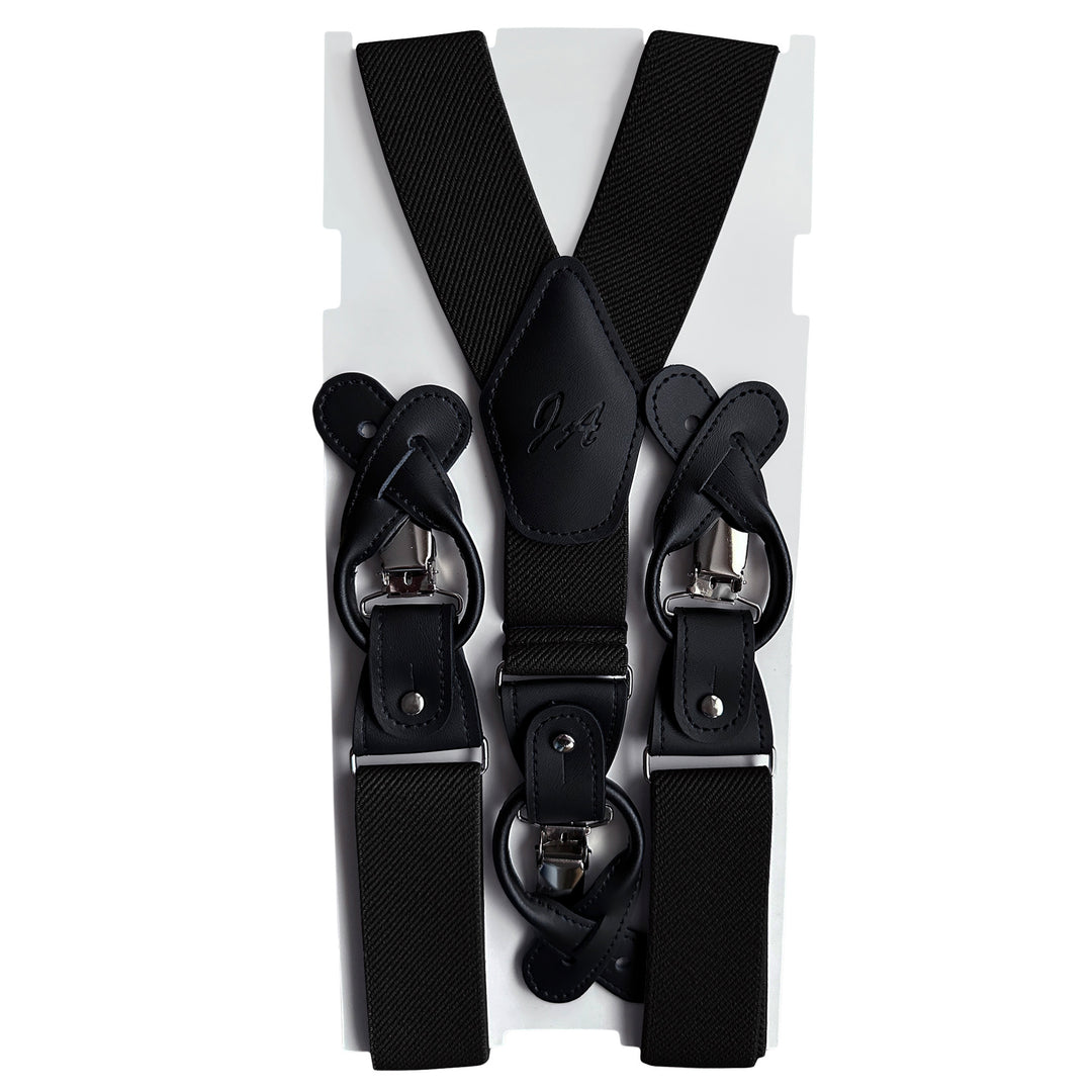 Elastic Solid Suspenders - Black