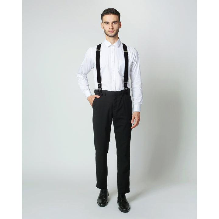 Elastic Solid Suspenders - Black