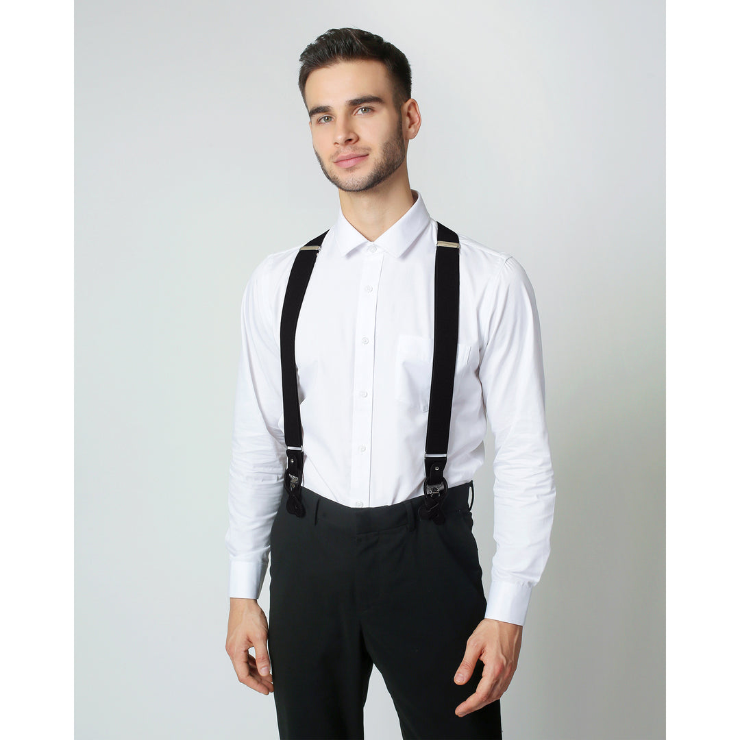 Elastic Solid Suspenders - Black