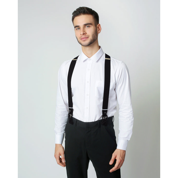 Elastic Solid Suspenders - Black