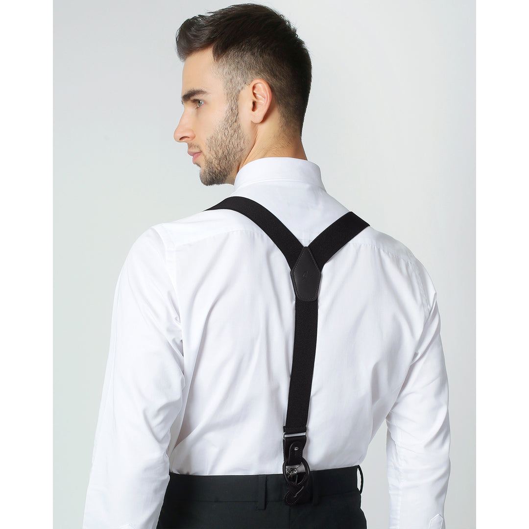 Elastic Solid Suspenders - Black