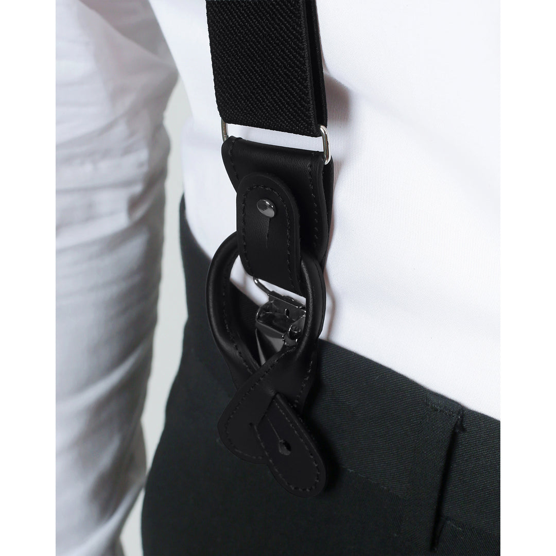Elastic Solid Suspenders - Black