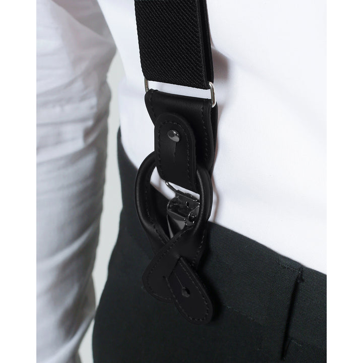 Elastic Solid Suspenders - Black