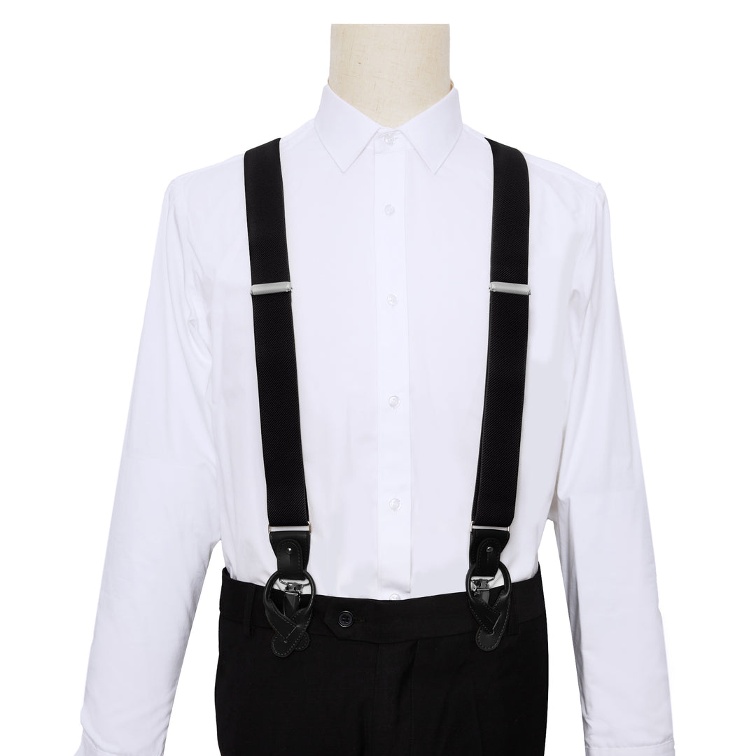Elastic Solid Suspenders - Black