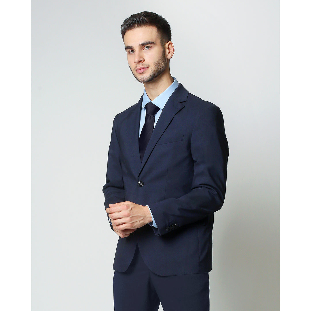 Silk Blend Solid Tie - Navy Blue