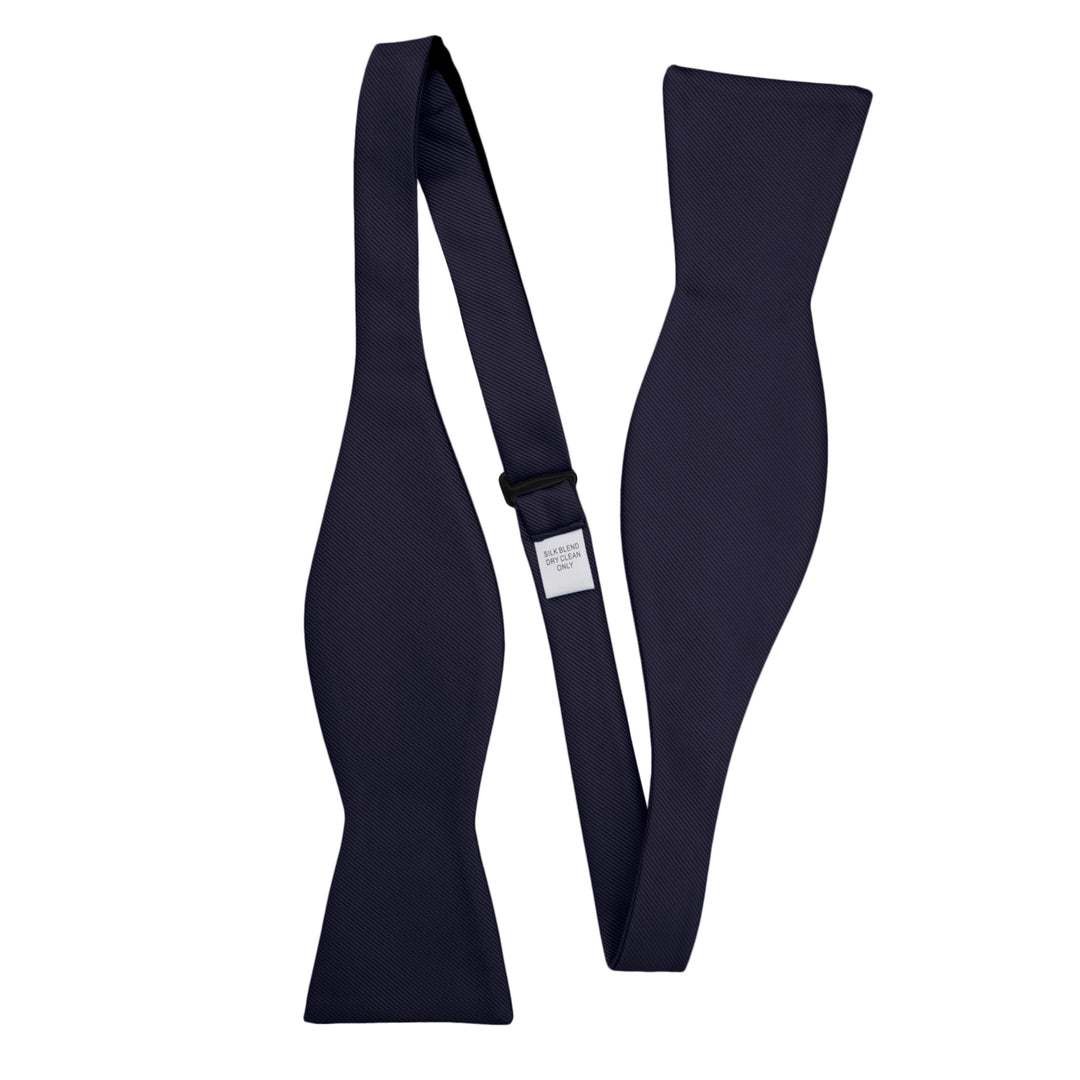 Silk Blend Solid Self-Tie Bow Tie - Navy Blue
