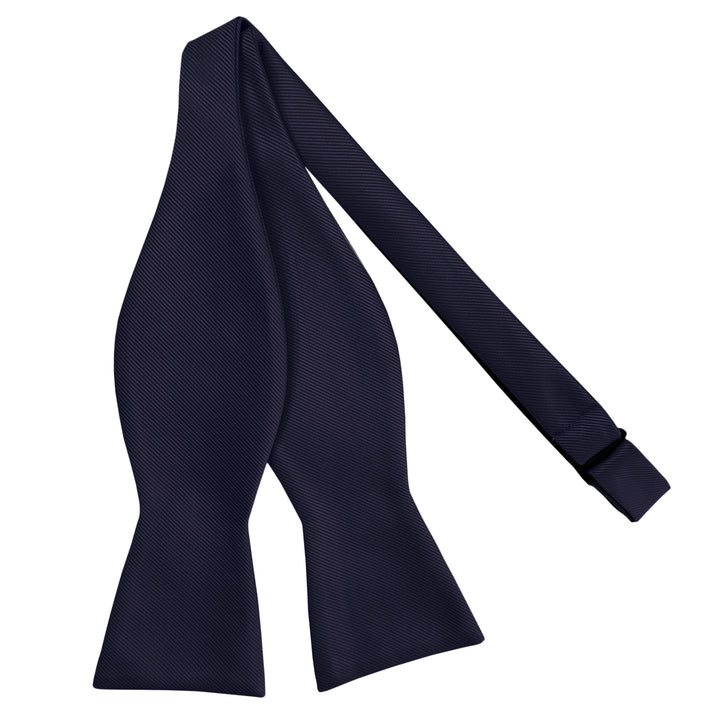 Silk Blend Solid Self-Tie Bow Tie - Navy Blue