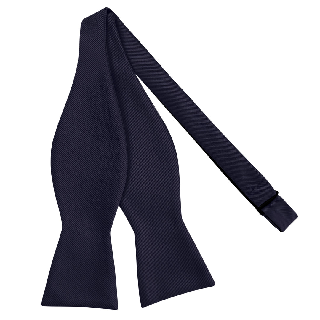 Wedding Silk Blend Solid Self-Tie Bow Tie - Navy Blue