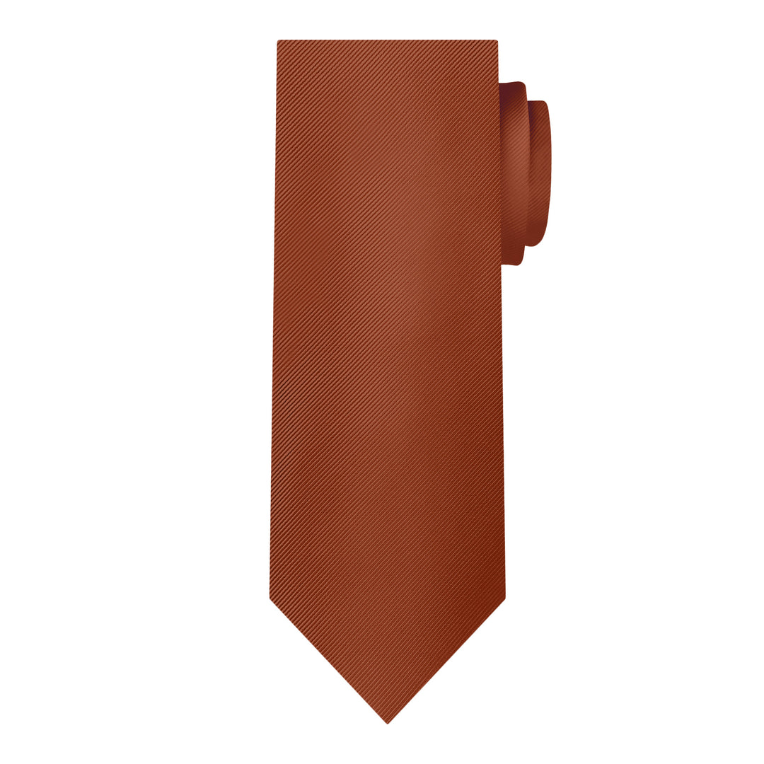 Silk Blend Solid Tie - Rust