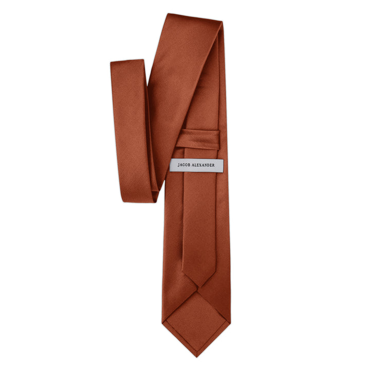 Silk Blend Solid Tie - Rust