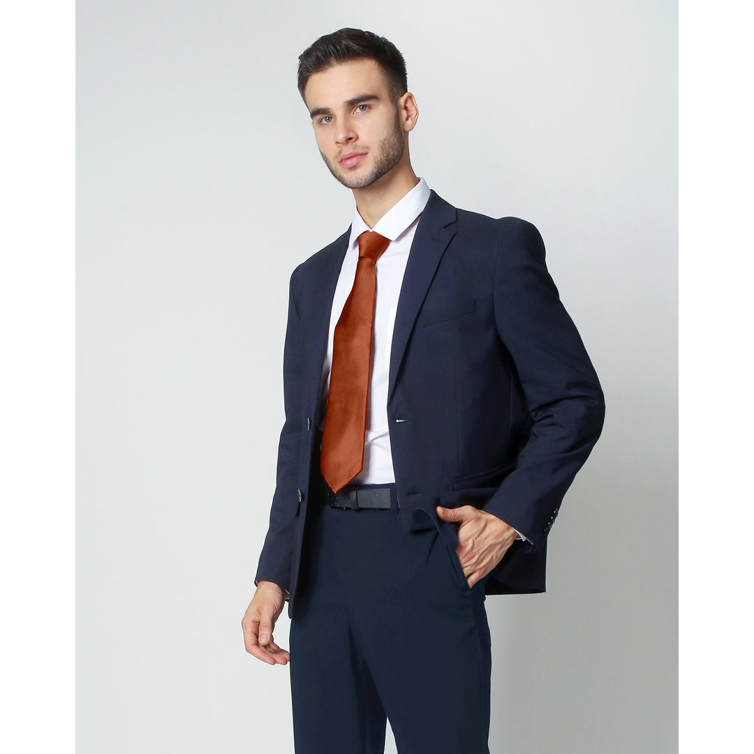 Silk Blend Solid Tie - Rust