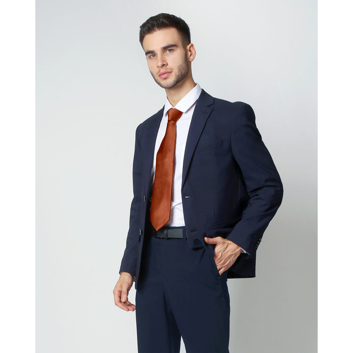 Silk Blend Solid Tie - Rust