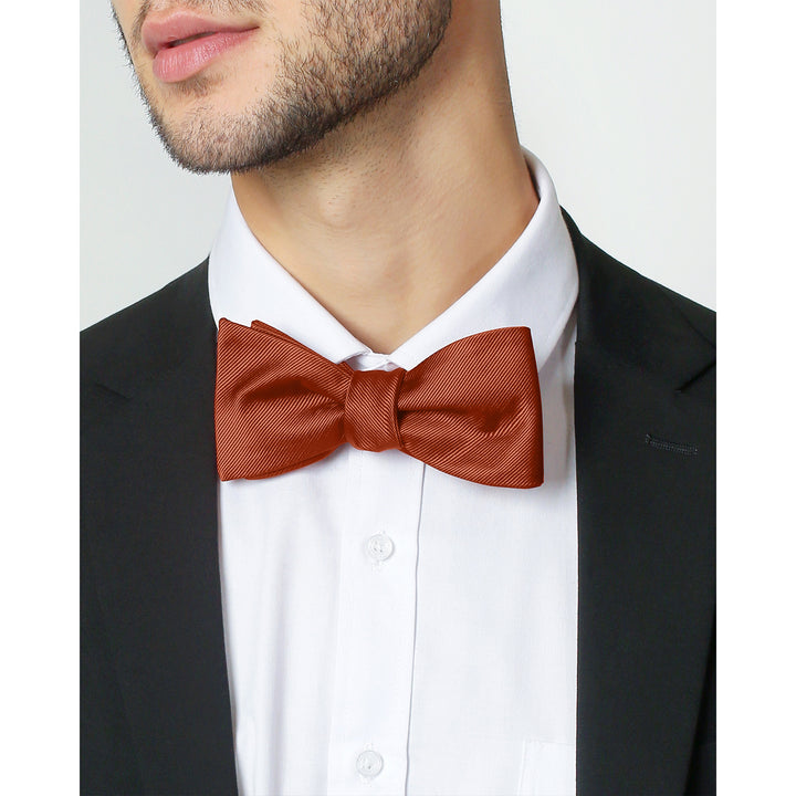 Silk Blend Solid Self-Tie Bow Tie - Rust