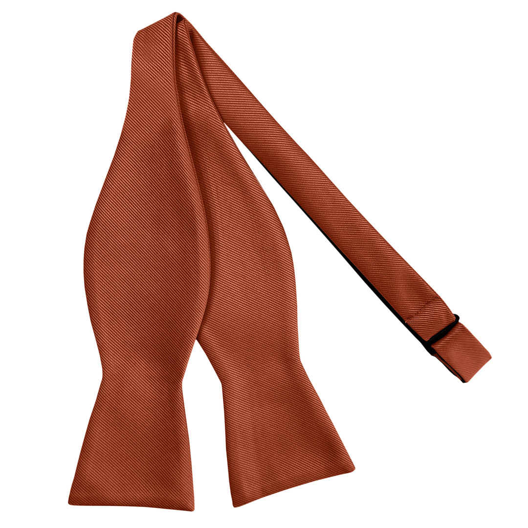 Wedding Silk Blend Solid Self-Tie Bow Tie - Rust