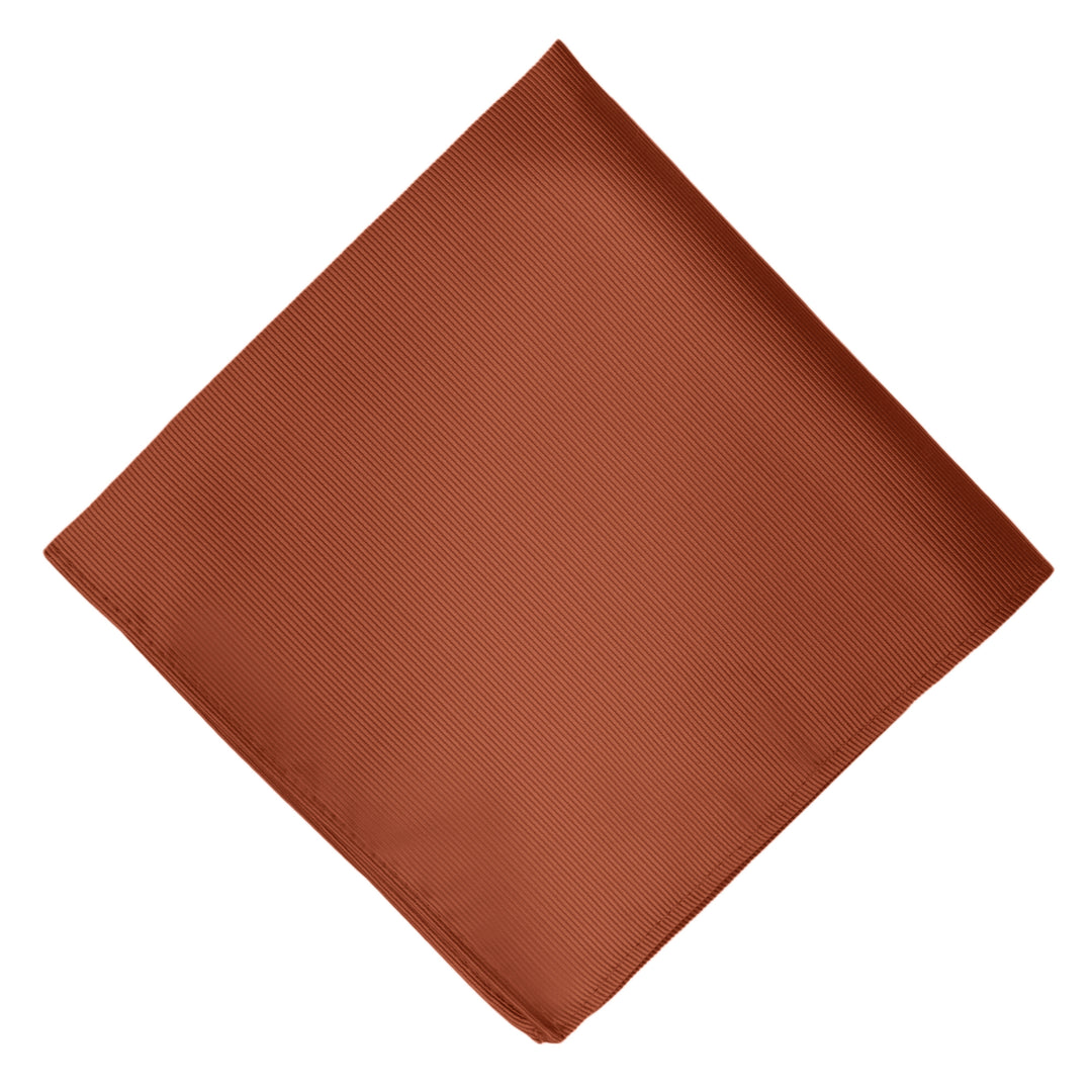 Silk Blend Solid Pocket Square - Rust
